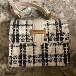SHEIN Plaid Flap Chain Satchel Bag